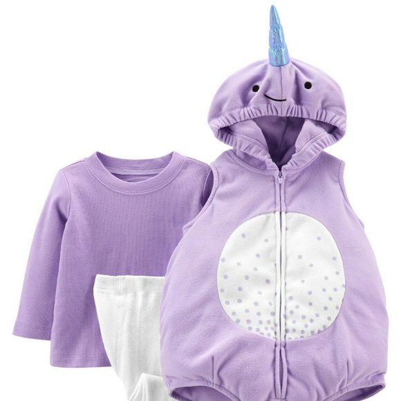 Carter's Narwhal Costume Size 3/6 6/9 or 12 Months New 3 Piece Set